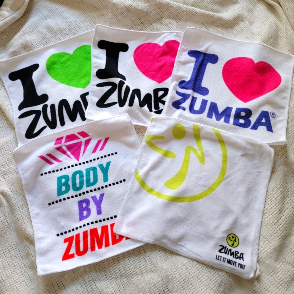 Brand new Set of Zumba Hand Towels (5 pieces)